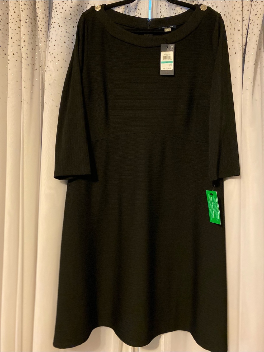TOMMY HILFIGER NWT SIZE 16 BLACK DRESS
